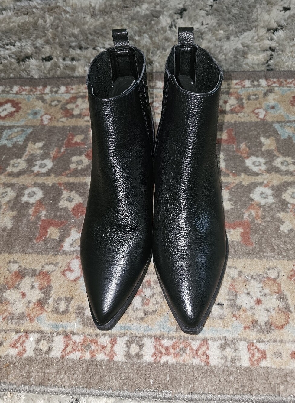 MARC FISHER 'Missir' Gorgeous Chelsea Ankle Boot Black Pebbled Lthr Size 9